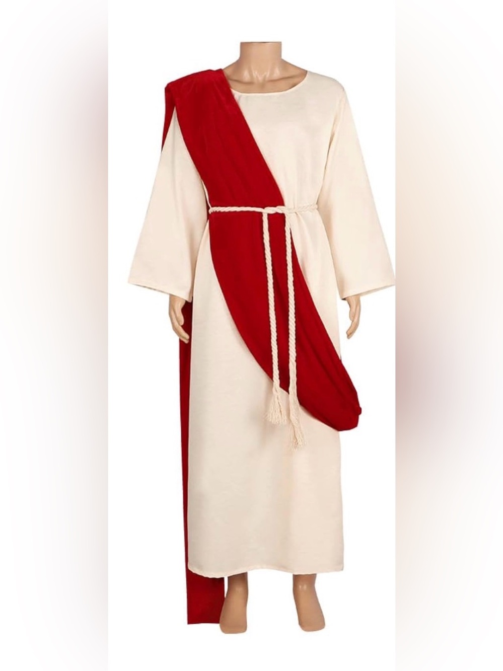 Men's Cream Robe with Red Sash Biblical Costume NWOT